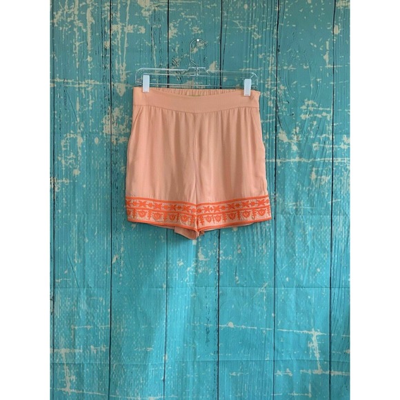 Gianni Bini Melon Rayon Embroidered Hem Midi Shorts Size S - Picture 9 of 12